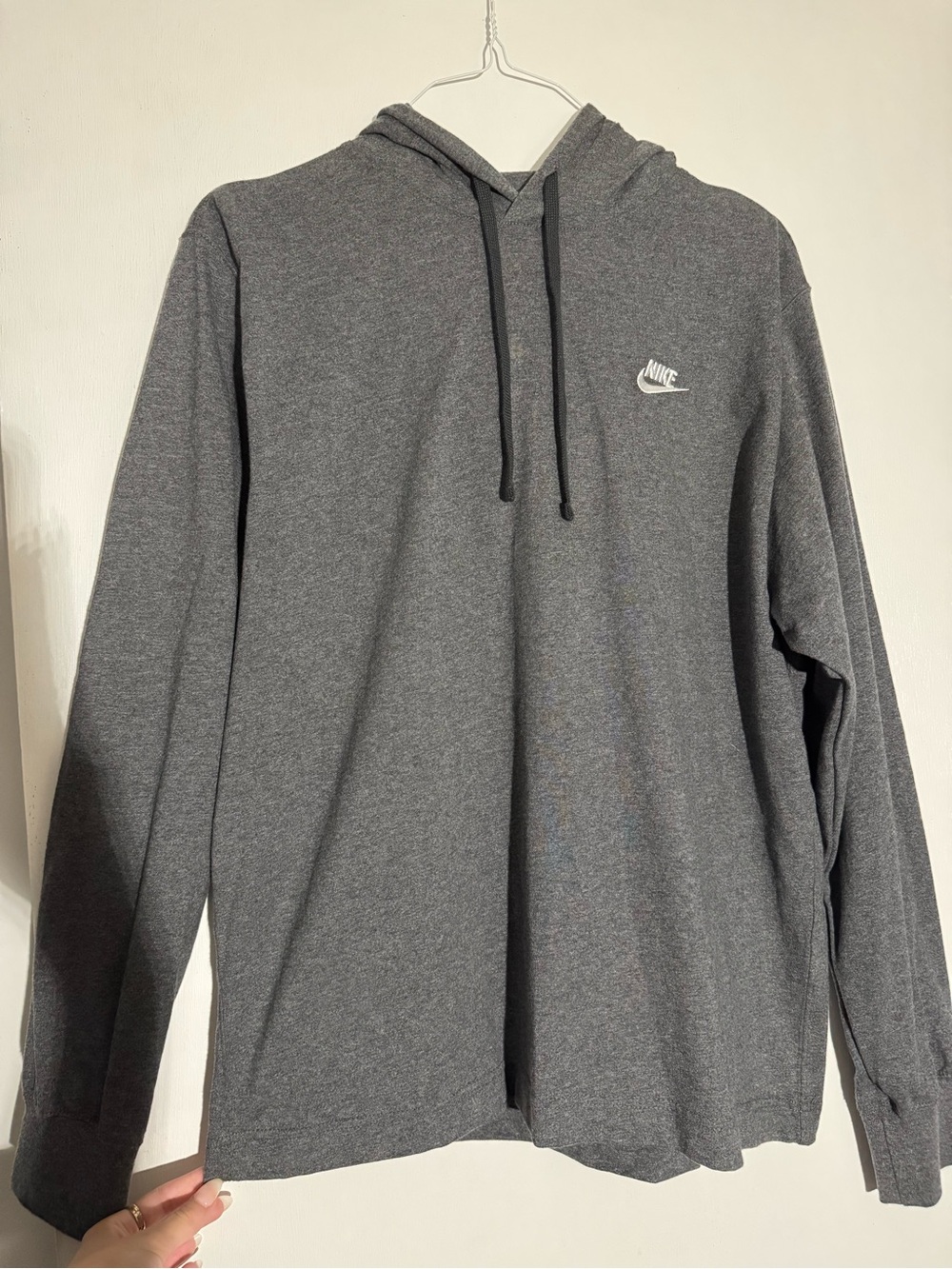 Nike Gray Hooded Pullover with White Swoosh